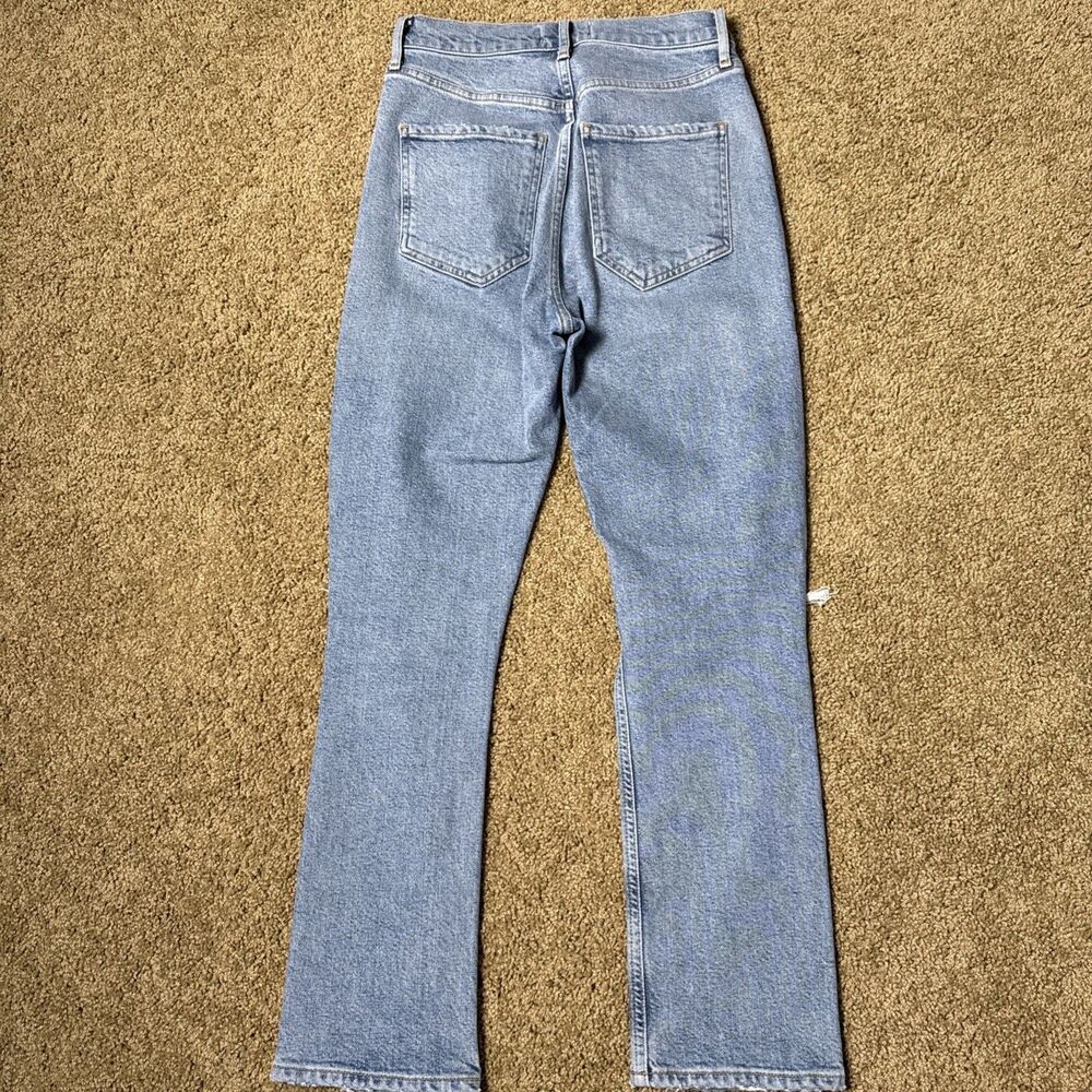 Agolde Jeans Riley Crop Womens Size 24 High Rise Straight Distressed Denim - Picture 8 of 9